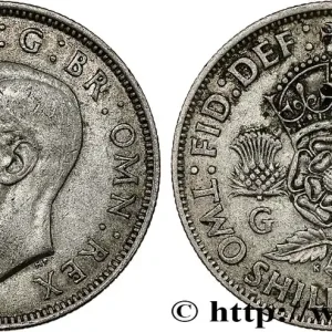 ROYAUME-UNI 1 Florin (2 Shillings) Georges VI 1944 fwo_795999 Monde Top Vente