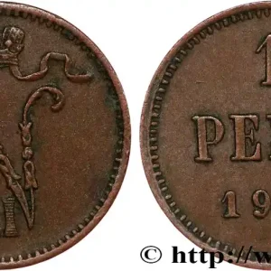FINLANDE 1 Penni monogramme Tsar Nicolas II 1909 fwo_820373 Monde Artisanat