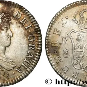 ESPAGNE 2 Reales Ferdinand VII 1812 Cadix fwo_829926 Monde Fait Main