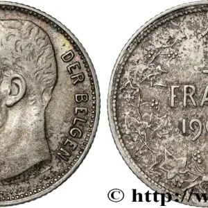BELGIQUE 1 Frank (Franc) Léopold II légende en flamand 1904 fwo_830337 Monde Must-Have