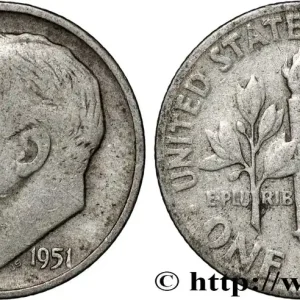 Achat Immédiat ÉTATS-UNIS D'AMÉRIQUE 1 Dime(10 Cents) Roosevelt 1951 Philadelphie fwo_831929 Monde