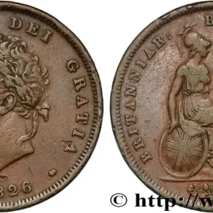 ROYAUME-UNI 1 Penny Georges IV tête laurée 1826 fwo_833277 Monde Vente Directe