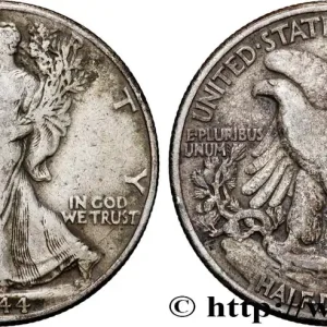 Fait Main ÉTATS-UNIS D'AMÉRIQUE 1/2 Dollar Walking Liberty 1944 Philadelphie fwo_834744 Monde