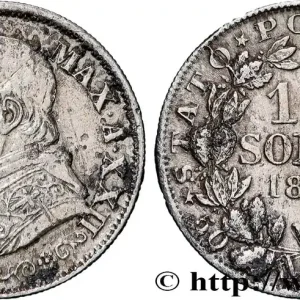 Vente Directe VATICAN ET ÉTATS PONTIFICAUX 10 Soldi (50 Centesimi) Pie IX an XXII 1868 Rome fwo_834749 Monde