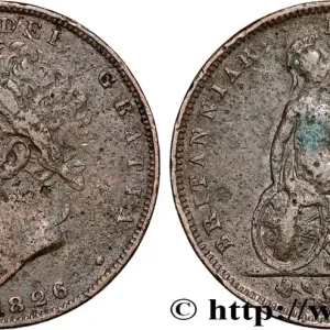 Vente Flash ROYAUME-UNI 1 Farthing Georges IV tête laurée 1826 fwo_834765 Monde