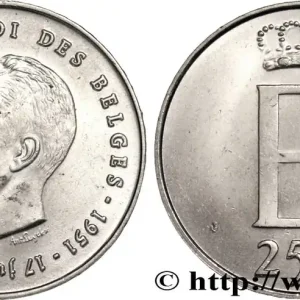Fait Main BELGIQUE 250 Francs jubilé d’argent du roi Baudouin légende française 1976 Bruxelles fwo_837830 Monde