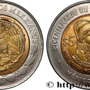 Must-Have MEXIQUE 5 Pesos Bicentenaire de l’Indépendance : aigle / José María Morelos y Pavón 2010 Mexico fwo_839652 Monde