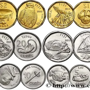FIDJI Lot de 6 monnaies 5, 10, 20 et 50 Cents, 1 et 2 Dollars 2012 fwo_845174 Monde Top Qualité