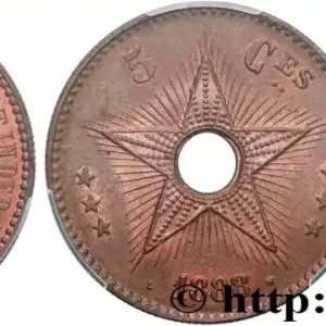 Bon Plan CONGO - ÉTAT INDÉPENDANT DU CONGO 5 Centimes variété 1888/7 1888 fwo_846649 Monde
