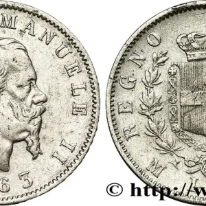 Meilleure Qualité ITALIE 1 Lire Victor Emmanuel II 1863 Milan fwo_374037 Monde