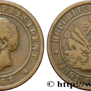 Premium HAÏTI 20 Centimes président Geffrard 1863 Heaton fwo_392144 Monde