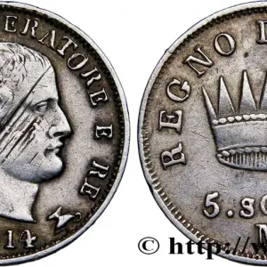 ITALIE - ROYAUME D'ITALIE - NAPOLÉON Ier 5 Soldi 1814 Milan fwo_421836 Monde Artisanat