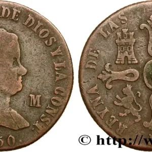 ESPAGNE 8 Maravedis Isabelle II 1850 Jubia fwo_457955 Monde Artisanat