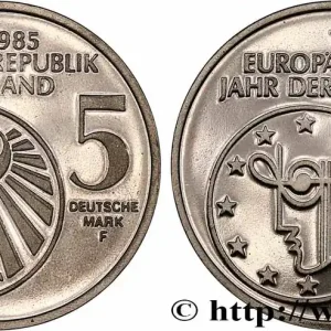 Original ALLEMAGNE 5 Mark Proof / année européenne de la musique 1985 Stuttgart - F fwo_784510 Monde