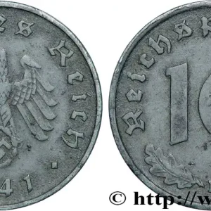 ALLEMAGNE 10 Reichspfennig aigle surmontant une swastika 1941 Munich fwo_818848 Monde Seulement Aujourd’hui