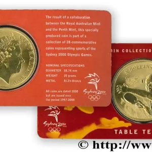 Retour Gratuit AUSTRALIE 5 Dollars J.O. de Sydney : tennis de table 2000 fwo_824880 Monde