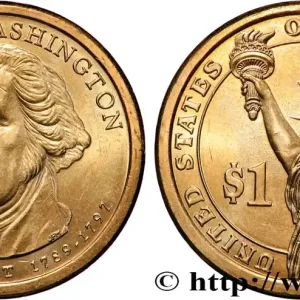 Original ÉTATS-UNIS D'AMÉRIQUE 1 Dollar Présidentiel Georges Washington tranche A 2007 Philadelphie fwo_831894 Monde