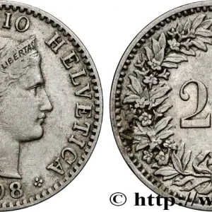 Acheter Direct SUISSE 20 Centimes (Rappen) Helvetia 1908 Berne fwo_834209 Monde