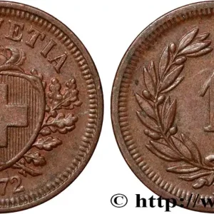 Nouveauté SUISSE - CONFÉDÉRATION HELVÉTIQUE 1 rappen 1872 Berne fwo_835975 Monde