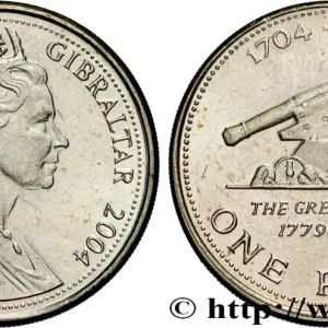 GIBRALTAR 1 Pound (Livre) Tricentenaire de l’occupation Britannique 1704-2004 - siège de 1779-1783 2004 fwo_838644 Monde Vente Directe