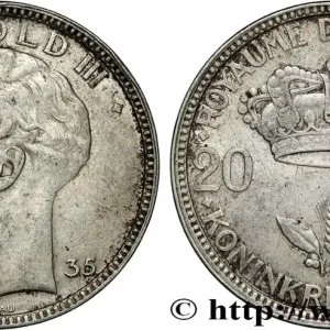 Certifié BELGIQUE 20 Francs Léopold III 1935 fwo_839331 Monde