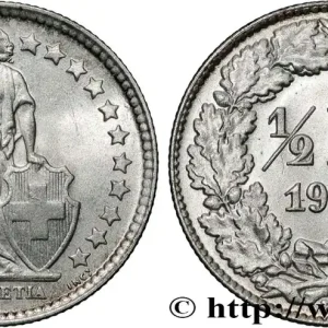 SUISSE 1/2 Franc Helvetia 1939 Berne - B fwo_840717 Monde Commander Vite