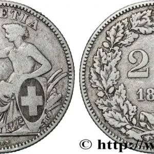 SUISSE 2 Francs Helvetia 1863 Berne fwo_840722 Monde Nouvel Arrivage