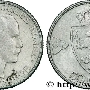 Original NORVÈGE 50 Ore Haakon VII 1918 fwo_841758 Monde