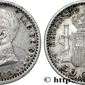 ESPAGNE 50 Centimos Alphonse XIII 1910 Madrid fwo_841773 Monde Haute Qualité