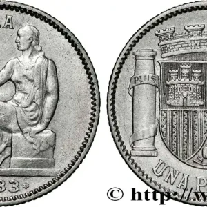 Marque ESPAGNE 1 Peseta République Espagnole 1933 Madrid fwo_841860 Monde