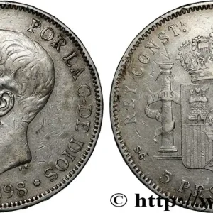 ESPAGNE 5 Pesetas Alphonse XIII 3e type 1898 Madrid fwo_842864 Monde Dernière Chance