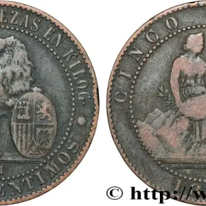 ESPAGNE 5 Centimos “ESPAÑA” 1870 Oeschger Mesdach & CO fwo_843232 Monde Nouvelle Collection