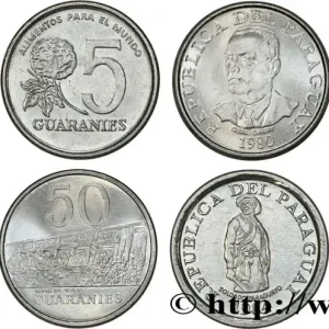 PARAGUAY Lot de 4 monnaies de 1, 5, 10 et 50 Guaranies 1980-1984 fwo_845944 Monde Populaire