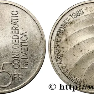 SUISSE 5 Francs année européenne de la musique 1985 Berne fwo_846035 Monde Top Vente