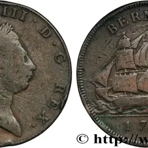 Commander Maintenant BERMUDES 1 Penny Georges III 1793 fwo_848990 Monde