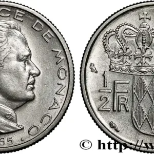 Tendance MONACO 1/2 Franc Rainier III 1965 Paris fwo_848994 Monde