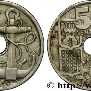 Original ESPAGNE 50 Centimos Ancre flèches vers le haut (1954) 1949 Madrid fwo_849052 Monde