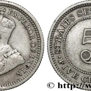 MALAISIE - ÉTABLISSEMENTS DES DÉTROITS 5 Cents Straits Settlements Edouard VII 1926 Bombay fwo_849501 Monde Meilleure Qualité