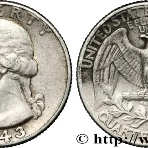 Meilleur Prix ÉTATS-UNIS D'AMÉRIQUE 1/4 Dollar Georges Washington 1943 Philadelphie fwo_849519 Monde