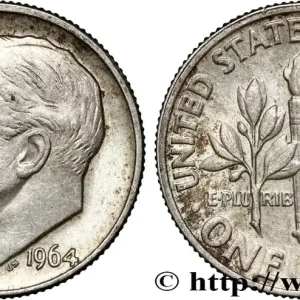 Commander Vite ÉTATS-UNIS D'AMÉRIQUE 1 Dime (10 Cents) Roosevelt 1964 Philadelphie fwo_849533 Monde