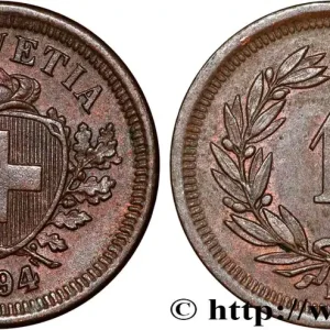 SUISSE 1 Centime (Rappen) 1894 Berne fwo_849564 Monde Livraison Gratuite