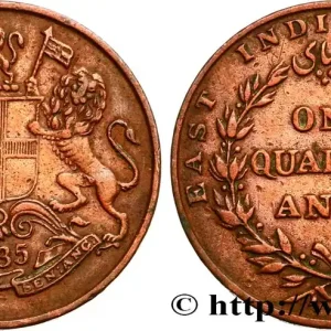 INDES BRITANNIQUES 1/4 Anna East India Company 1835 Calcutta fwo_849859 Monde Livraison Gratuite