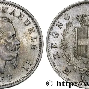 Livraison Gratuite ITALIE - ROYAUME D'ITALIE - VICTOR-EMMANUEL II 1 Lire 1867 Milan fwo_428677 Monde