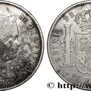 ESPAGNE - ROYAUME D'ESPAGNE - ISABELLE II 20 Reales 1858 Madrid fwo_826529 Monde Paiement Sécurisé