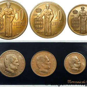 MONACO Essais de 10, 20 et 50 Centimes Rainier III 1962 Paris fwo_835261 Monde En Vogue