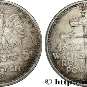 POLOGNE 5 Zloty, centenaire de la révolte de 1830-1831 1930 Varsovie fwo_841709 Monde Achetez Aujourd’hui