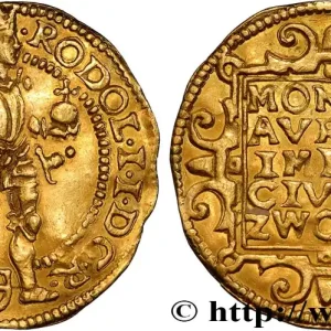 Premium PROVINCES-UNIES - DEVENTER, CAMPEN et ZWOLLE Ducat d'or au chevalier au nom de Rudolphe II n.d. fwo_849278 Monde
