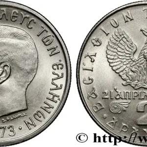 Top Vente GRÈCE 2 Drachmes Constantin II / Phénix et soldat 1973 fwo_809855 Monde