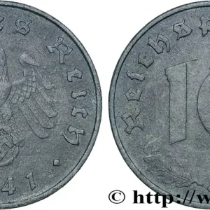 ALLEMAGNE 10 Reichspfennig aigle surmontant une swastika 1941 Hambourg fwo_818850 Monde Réduction