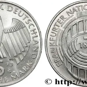 ALLEMAGNE 5 Mark Proof Parlement de Francfort 1973 Karlsruhe fwo_819653 Monde Dernière Chance